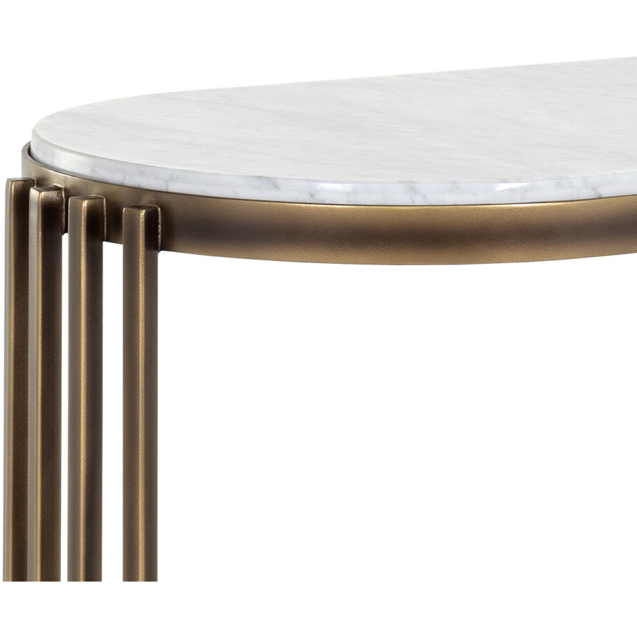 Naxos 50.5 X 18 inch White / Rustic Bronze Console Table